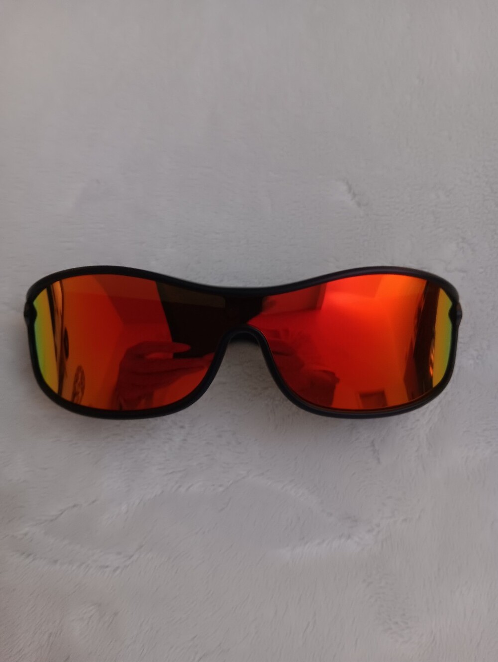 BattleVision Men's/Women's Sport Shield Sunglasses with Orange Mirrored Lenses